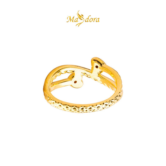 MASDORA 916 Gold Ring Rings Cincin Emas ~ HG Acute Double Love (EMAS 916/22K)