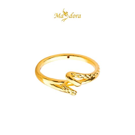 MASDORA 916 Gold Ring Rings Cincin Emas ~ HG Golden Flipped Sway (EMAS 916/22K)