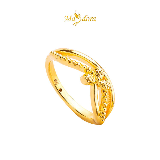 MASDORA 916 Gold Ring Rings Cincin Emas ~ HG Golden Iris Twist (EMAS 916/22K)