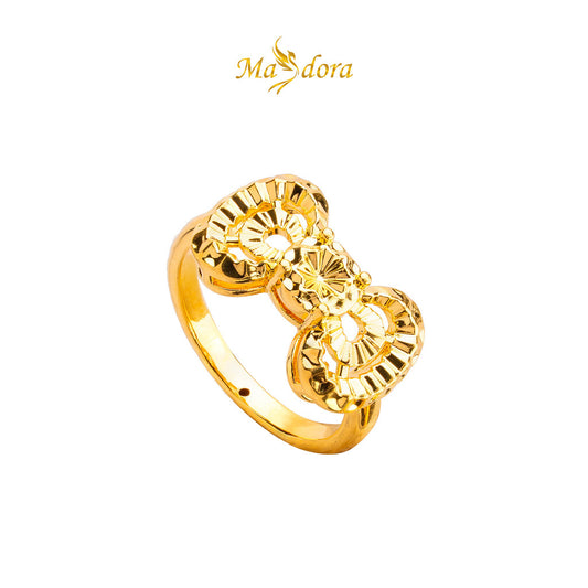 MASDORA 916 Gold Ring Rings Cincin Emas ~ HG Golden Shiny Cutting Bow (EMAS 916/22K)