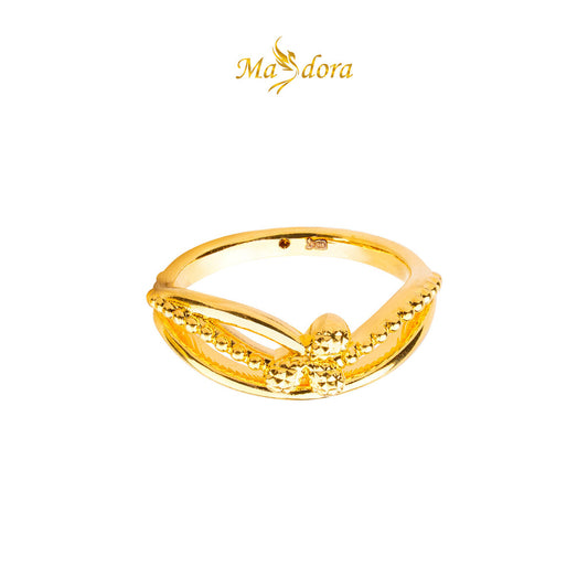 MASDORA 916 Gold Ring Rings Cincin Emas ~ HG Golden Iris Twist (EMAS 916/22K)