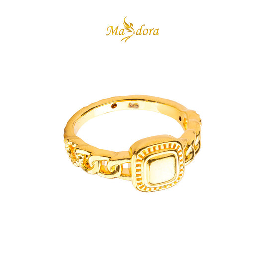 MASDORA 916 Gold Ring Rings Cincin Emas ~ HG Golden Square Halo (EMAS 916/22K)