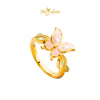 MASDORA 916 Gold Ring Rings Cincin Emas ~ HG Leafy Butterfly (Colourful) (EMAS 916/22K)