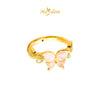 MASDORA 916 Gold Ring Rings Cincin Emas ~ HG Leafy Butterfly (Colourful) (EMAS 916/22K)