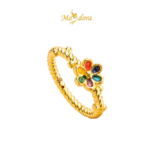 MASDORA 916 Gold Ring Rings Cincin Emas ~ HG Rainbow Flower Rope (EMAS 916/22K)