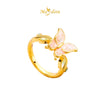 MASDORA 916 Gold Ring Rings Cincin Emas ~ HG Leafy Butterfly (Colourful) (EMAS 916/22K)