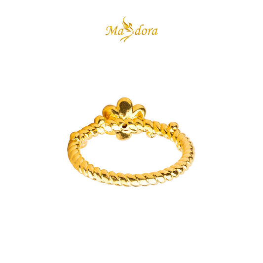 MASDORA 916 Gold Ring Rings Cincin Emas ~ HG Rainbow Flower Rope (EMAS 916/22K)
