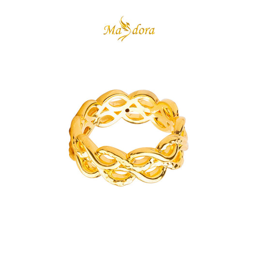 MASDORA 916 Gold Ring Rings Cincin Emas ~ HG Double Ripple Band (EMAS 916/22K)