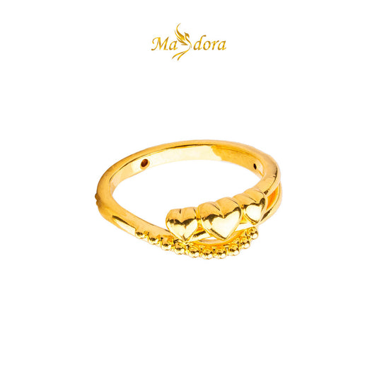MASDORA 916 Gold Ring Rings Cincin Emas ~ HG Triple Sustained Love (EMAS 916/22K)