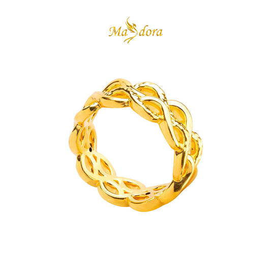 MASDORA 916 Gold Ring Rings Cincin Emas ~ HG Double Ripple Band (EMAS 916/22K)