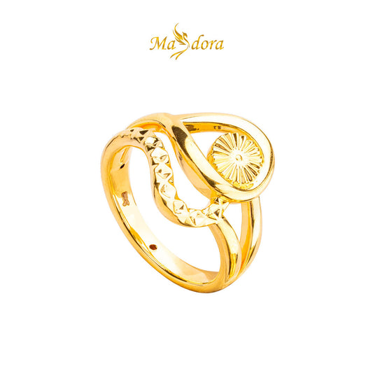 MASDORA 916 Gold Ring Rings Cincin Emas ~ HG Golden Enormous Calendula (EMAS 916/22K)