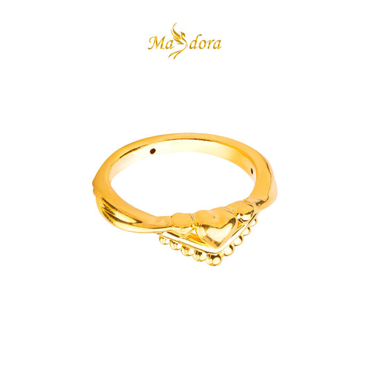MASDORA 916 Gold Ring Rings Cincin Emas ~ HG Golden V Hearts (EMAS 916/22K)