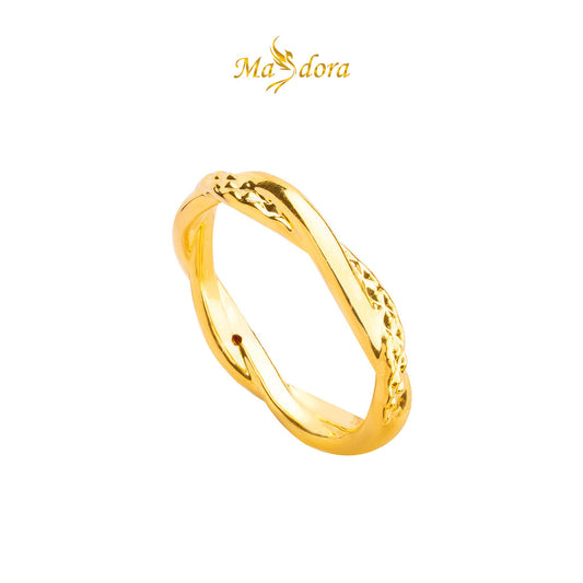 MASDORA 916 Gold Ring Rings Cincin Emas ~ HG Golden Rounded Mobius (EMAS 916/22K)