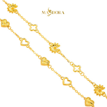 MASDORA 916 Gold Bracelet Rantai Tangan Emas ~ HG Golden Mini Frame (EMAS 916/22K)
