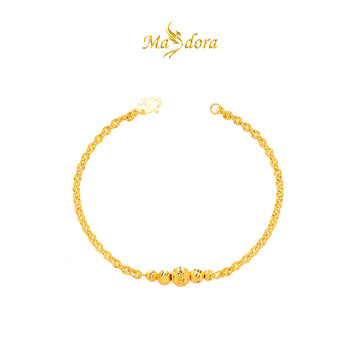 MASDORA 916 Gold Bracelet Rantai Tangan Emas ~ Shining Sauh Flower Cutting Balls (EMAS 916/22K)