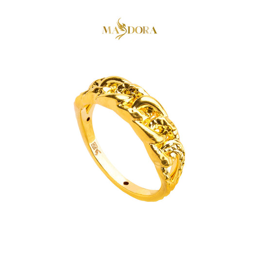 MASDORA 916 Gold Ring Rings Cincin Emas ~ HG Golden Half Coco Cutting (EMAS 916/22K)