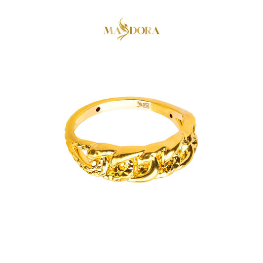 MASDORA 916 Gold Ring Rings Cincin Emas ~ HG Golden Half Coco Cutting (EMAS 916/22K)