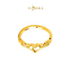 MASDORA 916 Gold Ring Rings Cincin Emas ~ HG Golden Solid Heart Chain (EMAS 916/22K)