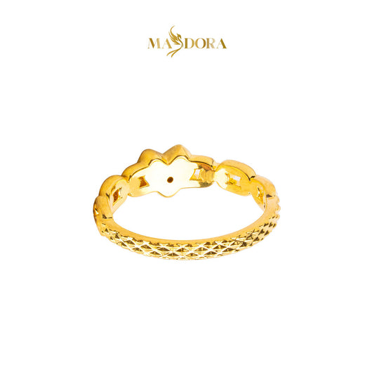 MASDORA 916 Gold Ring Rings Cincin Emas ~ HG Golden Solid Heart Chain (EMAS 916/22K)