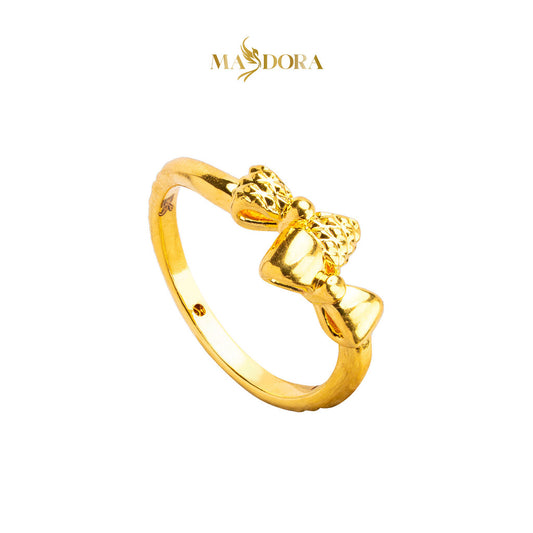 MASDORA 916 Gold Ring Rings Cincin Emas ~ HG Double Twee Bow (EMAS 916/22K)