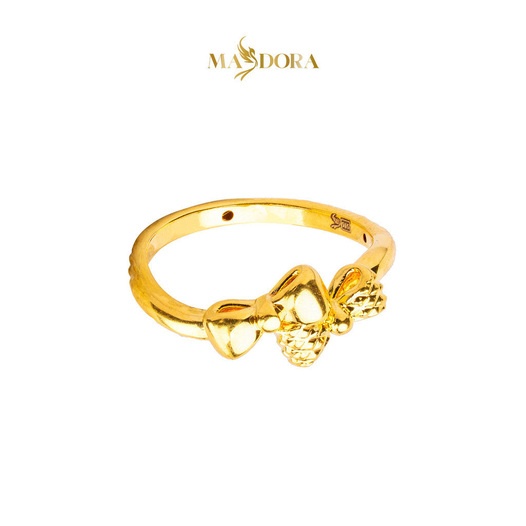 MASDORA 916 Gold Ring Rings Cincin Emas ~ HG Double Twee Bow (EMAS 916/22K)