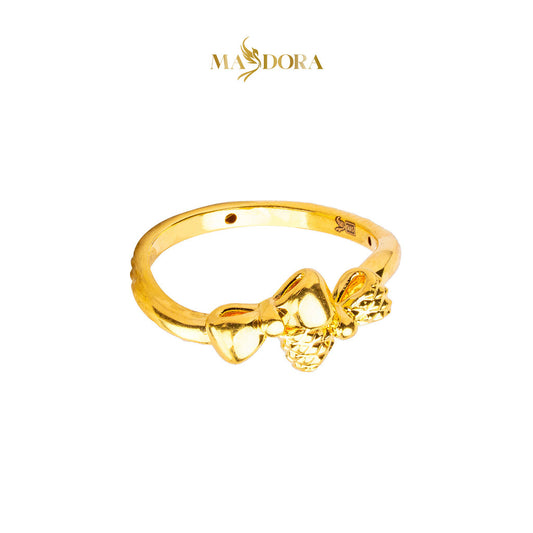 MASDORA 916 Gold Ring Rings Cincin Emas ~ HG Double Twee Bow (EMAS 916/22K)