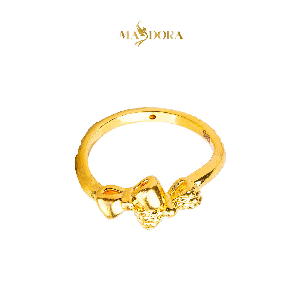 MASDORA 916 Gold Ring Rings Cincin Emas ~ HG Double Twee Bow (EMAS 916/22K)