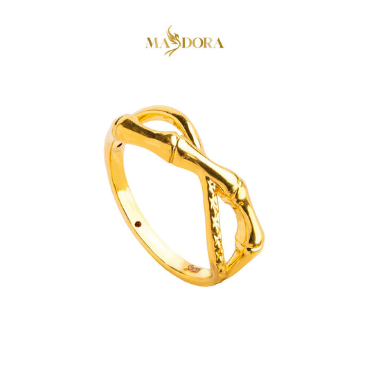 MASDORA 916 Gold Ring Rings Cincin Emas ~ HG Golden Bamboo Infinity (EMAS 916/22K)