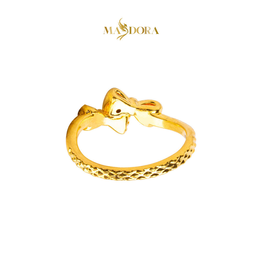 MASDORA 916 Gold Ring Rings Cincin Emas ~ HG Double Twee Bow (EMAS 916/22K)