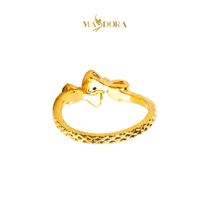 MASDORA 916 Gold Ring Rings Cincin Emas ~ HG Double Twee Bow (EMAS 916/22K)