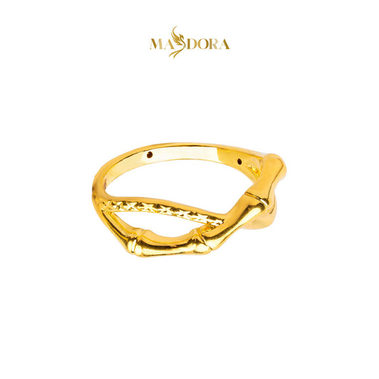 MASDORA 916 Gold Ring Rings Cincin Emas ~ HG Golden Bamboo Infinity (EMAS 916/22K)