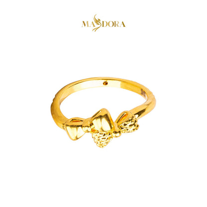 MASDORA 916 Gold Ring Rings Cincin Emas ~ HG Double Twee Bow (EMAS 916/22K)