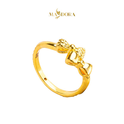 MASDORA 916 Gold Ring Rings Cincin Emas ~ HG Double Twee Bow (EMAS 916/22K)