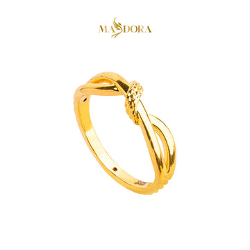MASDORA 916 Gold Ring Rings Cincin Emas ~ HG Golden Crossed Hawser (EMAS 916/22K)