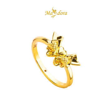 MASDORA 916 Gold Ring Rings Cincin Emas ~ HG Pointy Ruffle Butterfly (EMAS 916/22K)