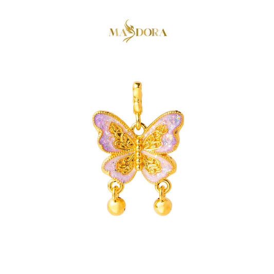 MASDORA 916 Gold Pendant Loket Emas ~ HG Butterfly Dangle (Colourful) (EMAS 916/22K)