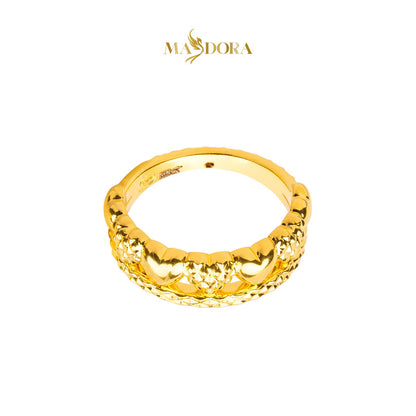MASDORA 916 Gold Ring Rings Cincin Emas ~ HG Golden Half Diamond Hearts (EMAS 916/22K)