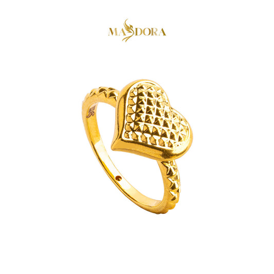 MASDORA 916 Gold Ring Rings Cincin Emas ~ HG Flattened Fluffy Love (EMAS 916/22K)