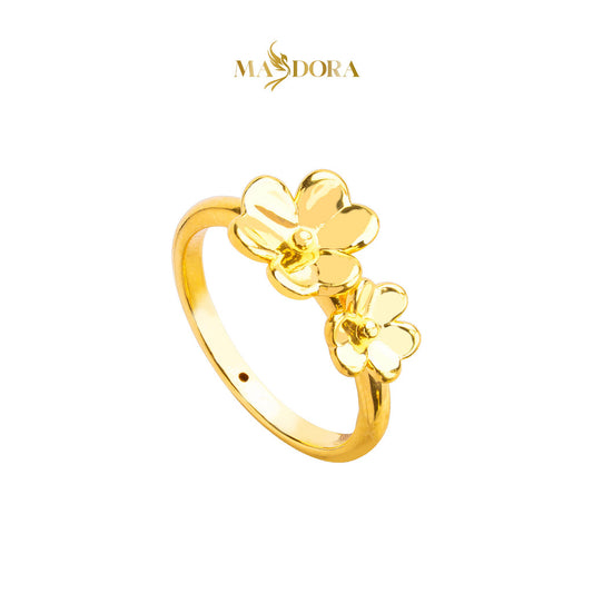 MASDORA 916 Gold Ring Rings Cincin Emas ~ HG New Double Trifoglio (EMAS 916/22K)