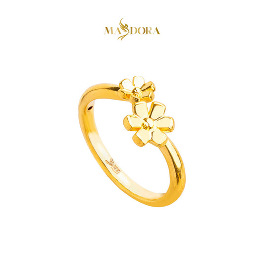 MASDORA 916 Gold Ring Rings Cincin Emas ~ HG Mini Double Trifoglio (EMAS 916/22K)