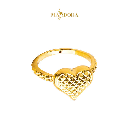 MASDORA 916 Gold Ring Rings Cincin Emas ~ HG Flattened Fluffy Love (EMAS 916/22K)