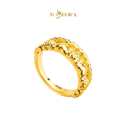 MASDORA 916 Gold Ring Rings Cincin Emas ~ HG Golden Half Diamond Hearts (EMAS 916/22K)