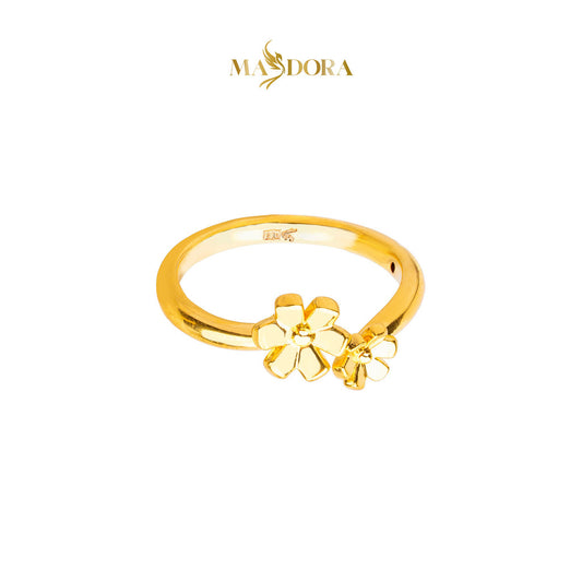 MASDORA 916 Gold Ring Rings Cincin Emas ~ HG Mini Double Trifoglio (EMAS 916/22K)