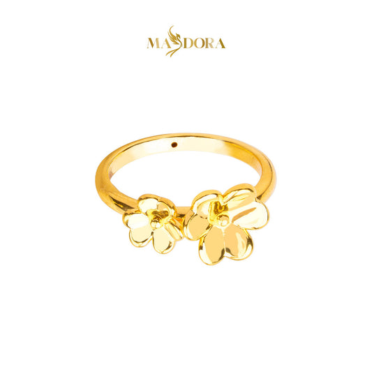 MASDORA 916 Gold Ring Rings Cincin Emas ~ HG New Double Trifoglio (EMAS 916/22K)