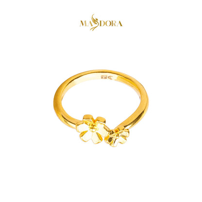 MASDORA 916 Gold Ring Rings Cincin Emas ~ HG Mini Double Trifoglio (EMAS 916/22K)