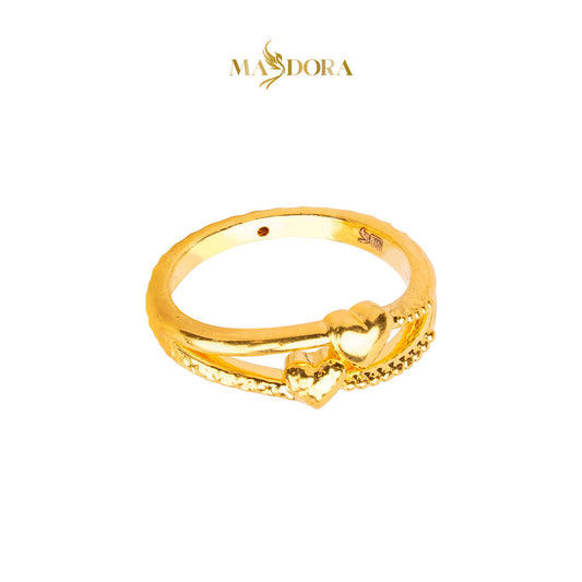 MASDORA 916 Gold Ring Rings Cincin Emas ~ HG Golden Embrace Love (EMAS 916/22K)