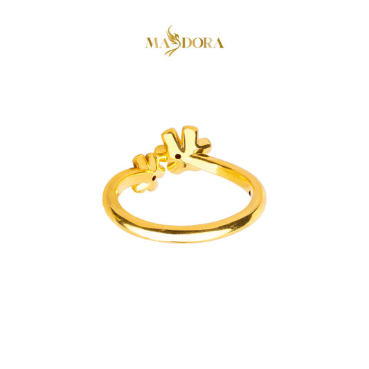 MASDORA 916 Gold Ring Rings Cincin Emas ~ HG Mini Double Trifoglio (EMAS 916/22K)