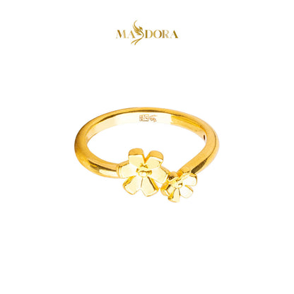 MASDORA 916 Gold Ring Rings Cincin Emas ~ HG Mini Double Trifoglio (EMAS 916/22K)