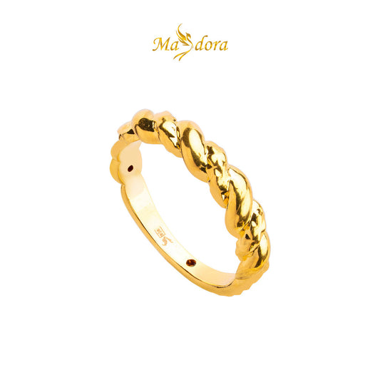 MASDORA 916 Gold Ring Rings Cincin Emas ~ HG Golden Twisted Leech (EMAS 916/22K)
