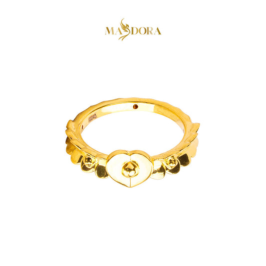 MASDORA 916 Gold Ring Rings Cincin Emas ~ HG Golden Flappy Hearts (EMAS 916/22K)